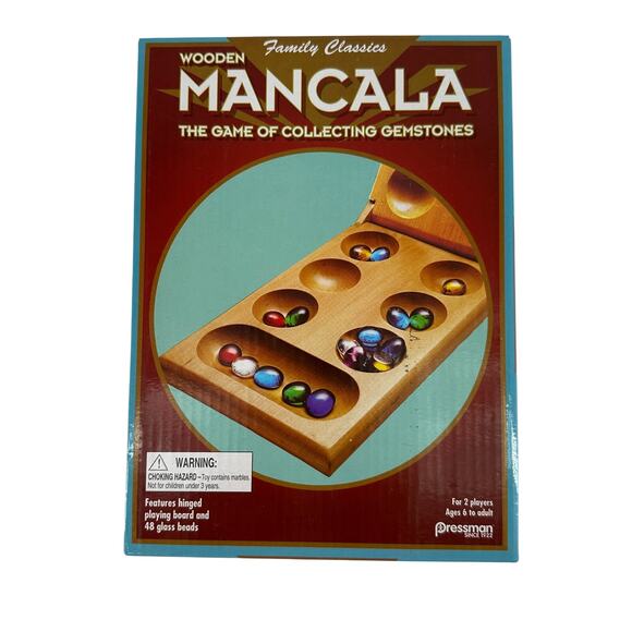 Vintage Style Wooden Mancala Game – Retro Y2K Cottagecore Family Fun - Picture 1 of 5